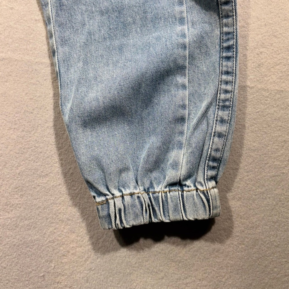 Forever 21 Womens Light Wash Denim Joggers Blue High Waist Elastic Cuff Size M - Picture 5 of 7